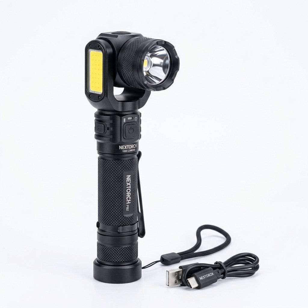 Đèn Pin Siêu Sáng Đầu Xoay 360 Độ COB LED