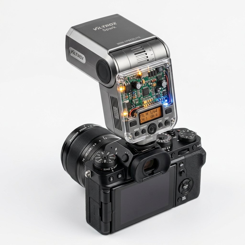 Đèn Flash Máy Ảnh Mini Viltrox Spark On-Camera Flash (Thiết Kế Cyberpunk Trong Suốt - Sạc Type-C) - Ảnh 2