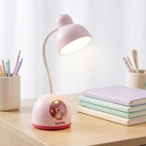 Đèn Học Để Bàn LED Mini Gấu Dâu Lotso Dễ Thương (Tích Hợp Đèn Ngủ & Cổ Uốn 360 Độ)
