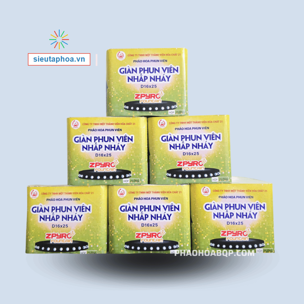 Giàn Phun Viên Nhấp Nháy 2025 Mẫu Mới Tết 2026 D16x25