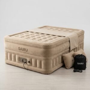 Đệm Hơi Đôi Cao Cấp SAIRU Tự Bơm Điện (Màu Be - Kèm Bơm + 2 Gối + Túi Đựng)