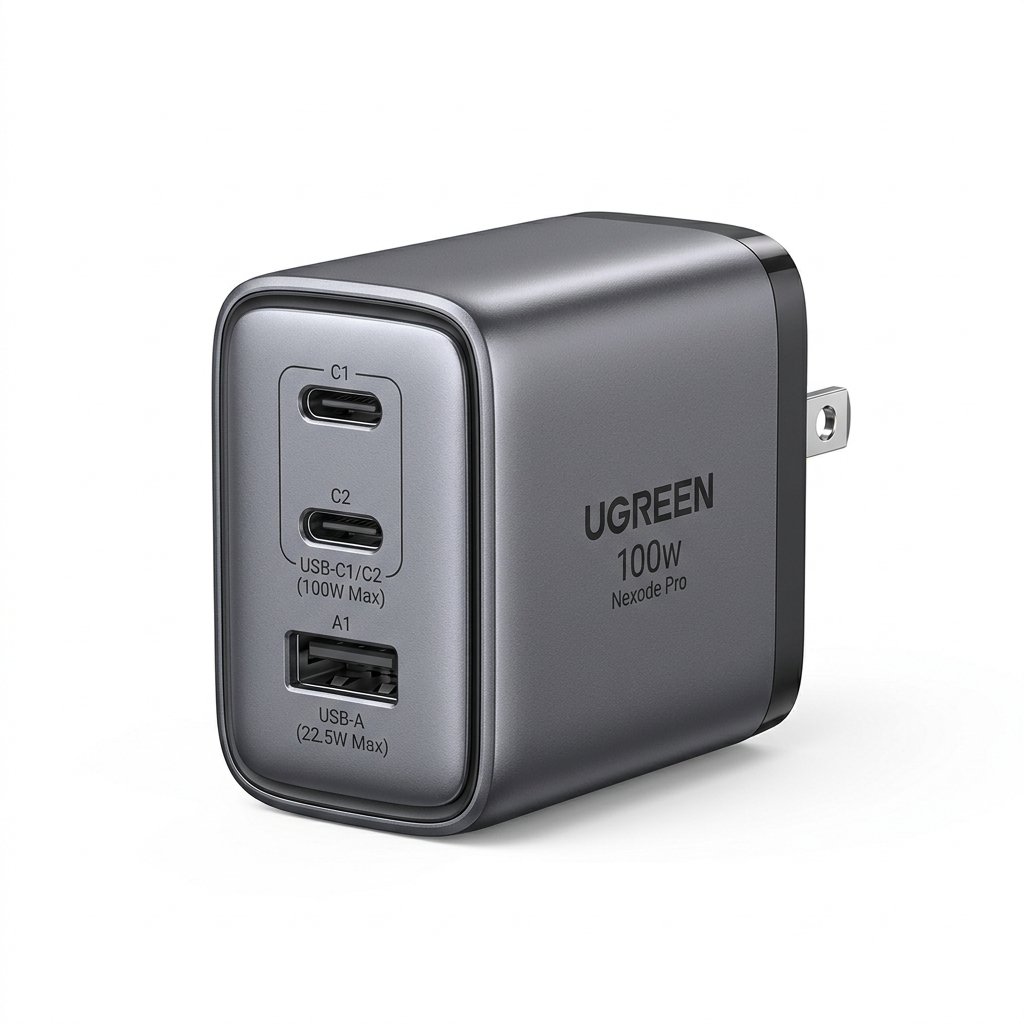 Củ Sạc Nhanh Ugreen Nexode Pro 100W GaN 3 Cổng (2 USB-C + 1 USB-A)